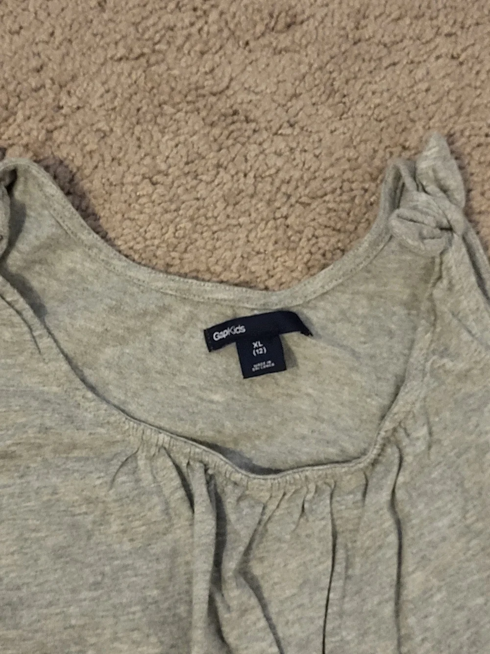GAP Light Gray Girls' Knotted Strap Tank Top